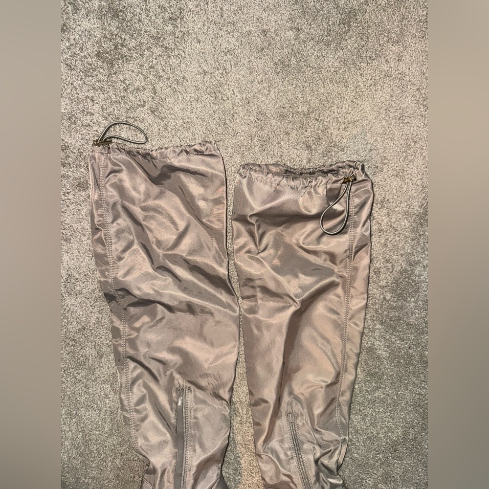 Sexy Taupe Stiletto Thigh High Boots - Picture 4 of 5